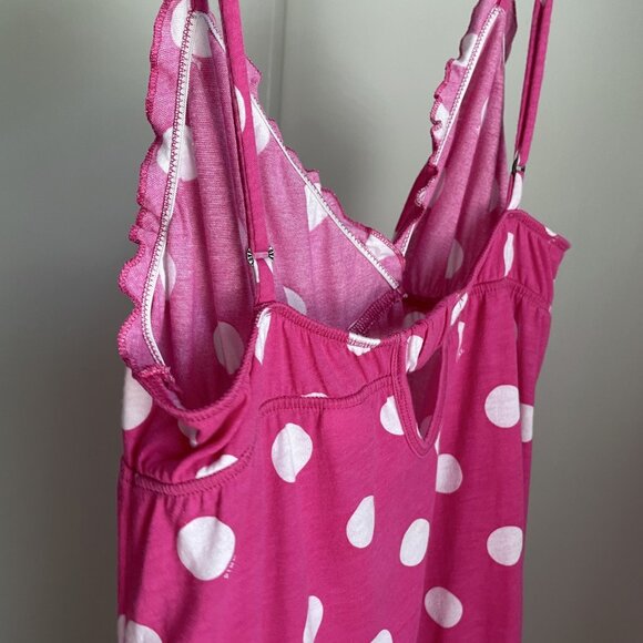 I Only Sleep In PINK Victoria's Secret Retro Polka Dot Babydoll Nightgown Size L - Picture 3 of 15